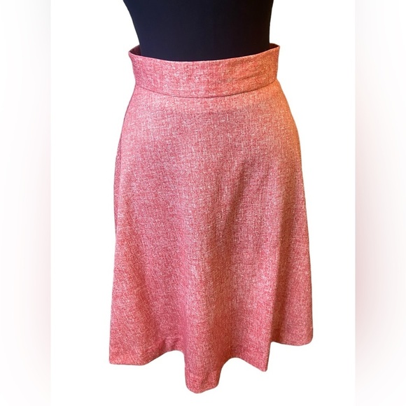 Vintage 70’s Pinkish Red Mid Length A-Line Skirt - Picture 8 of 13